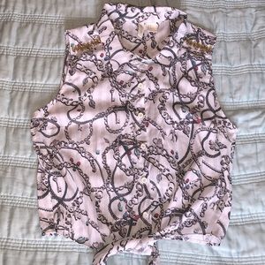 H&M Chain Jewel Printed Blouse Size 10